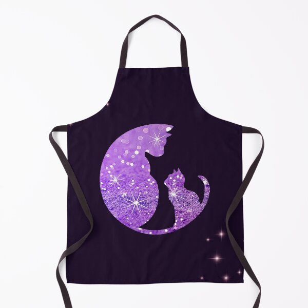 Item preview, Glitter effect Cute Cats with pink stars and Deep Purple background designed and sold by Fantacaroo Designs.