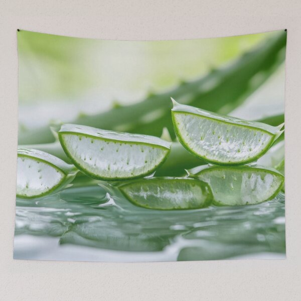 Item preview, Fresh aloe vera slices on a surface designed and sold by anytka.