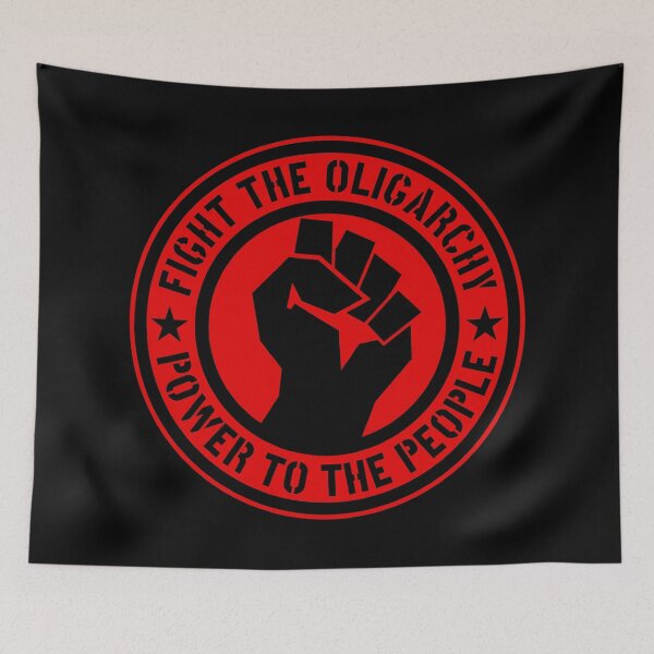 Item preview, Fight the Oligarchy - Power to the People (BLACK and RED) designed and sold by Thelittlelord.