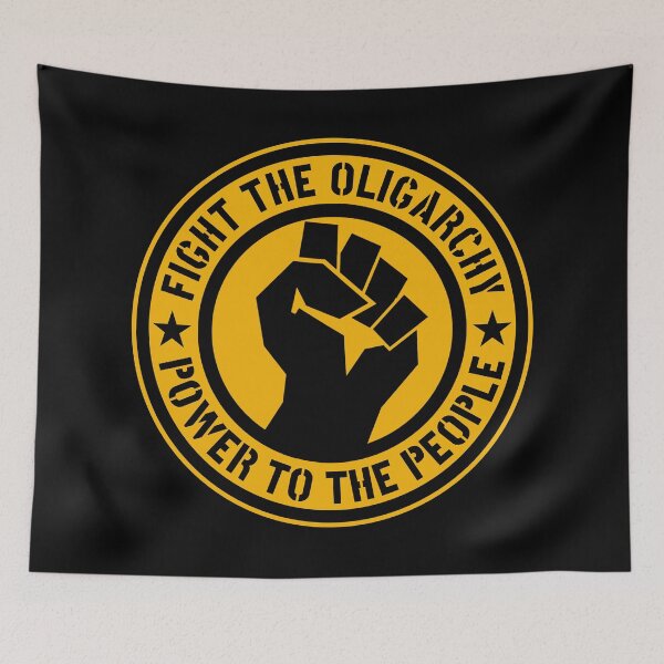 Item preview, Fight the Oligarchy - Power to the People (BLACK and Gold) designed and sold by Thelittlelord.