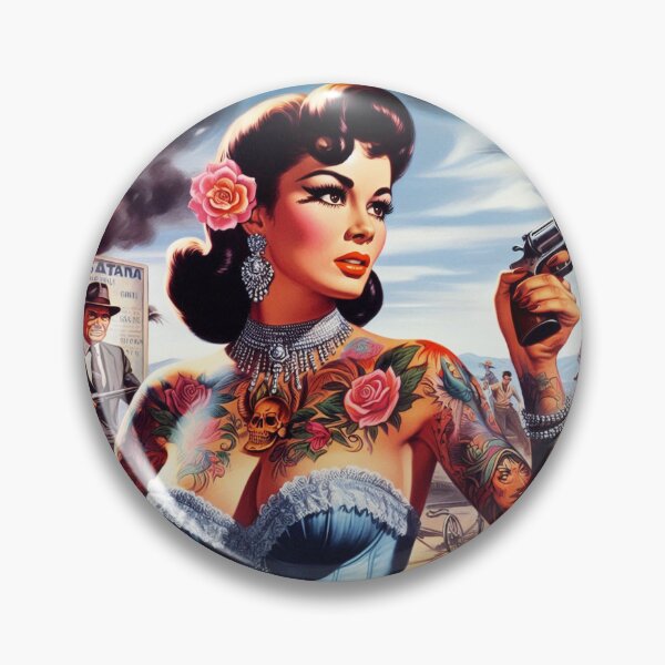 Item preview, Vintage Tattoo Pin-up designed and sold by PulpVintage.