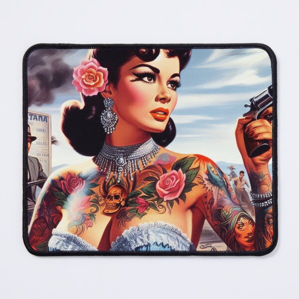 Item preview, Vintage Tattoo Pin-up designed and sold by PulpVintage.