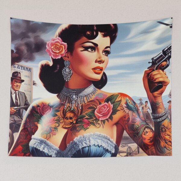 Item preview, Vintage Tattoo Pin-up designed and sold by PulpVintage.