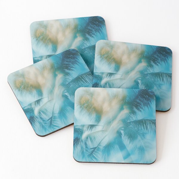 Item preview, Vibrant palm leaves against blue sky designed and sold by anytka.