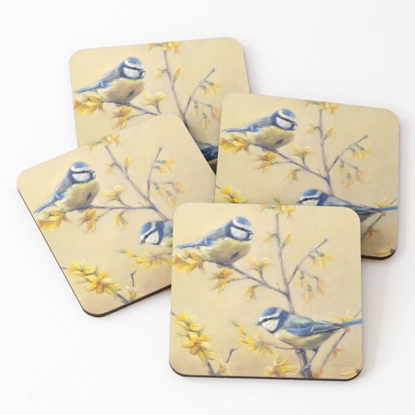 Item preview, Blue tits - yellow spring morning designed and sold by marjoleinkruijt.