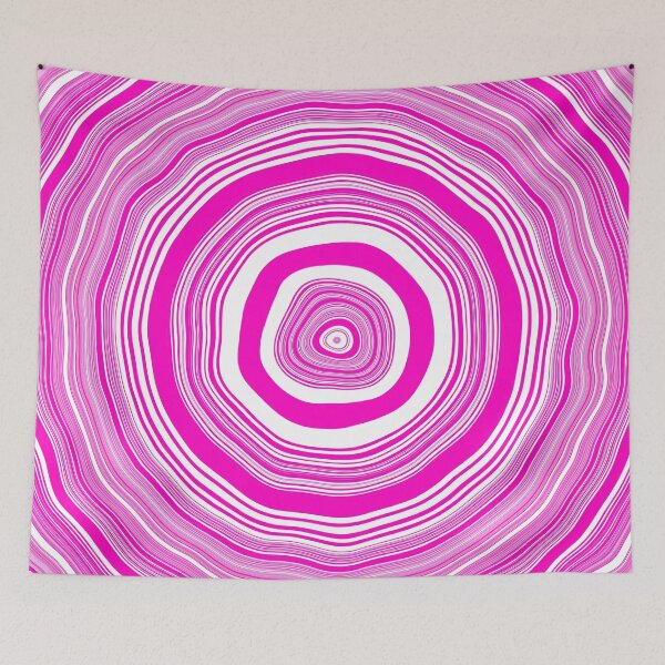 Item preview, Concentric Wavy Circles in Pink and White designed and sold by KaSaPo.