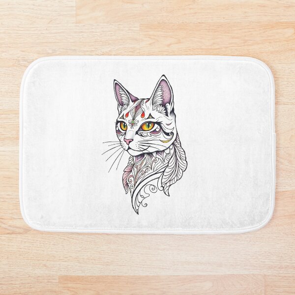 Item preview, Ornate Mystic Cat with Zentangle Patterns designed and sold by ArtMorphStudio.