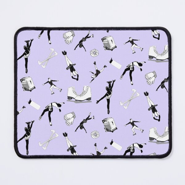 Item preview, Figure Skating Female Silhouettes and Accessories on Pastel Purple designed and sold by Purposely Designed.