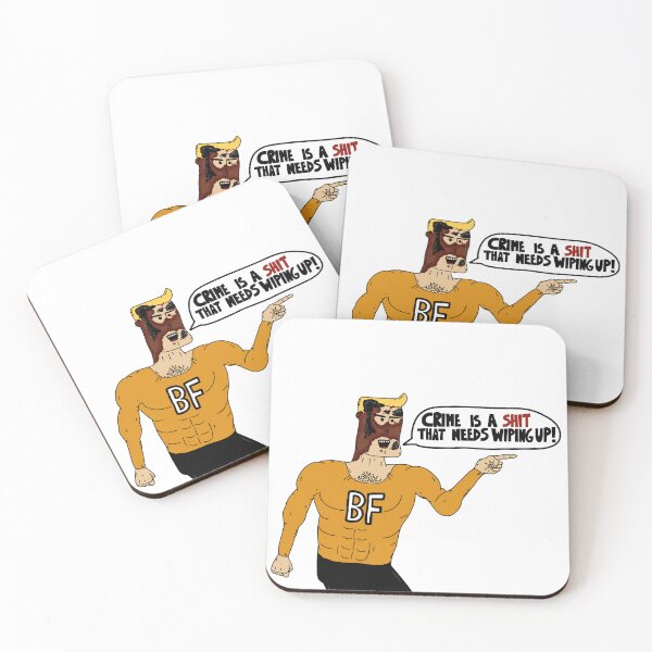 Item preview, Burnt face man coaster designed and sold by LavishDeclines.