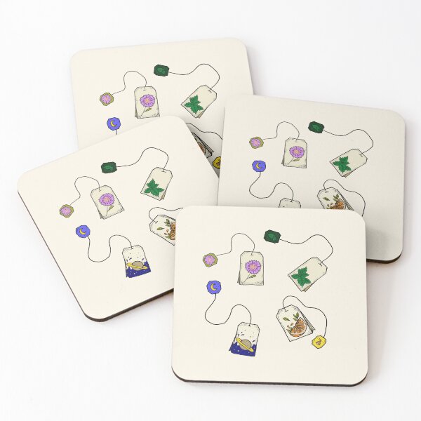 Item preview, Whimsical Teabag Pattern – Minimalist Hand-Drawn Tea designed and sold by MySciPic.