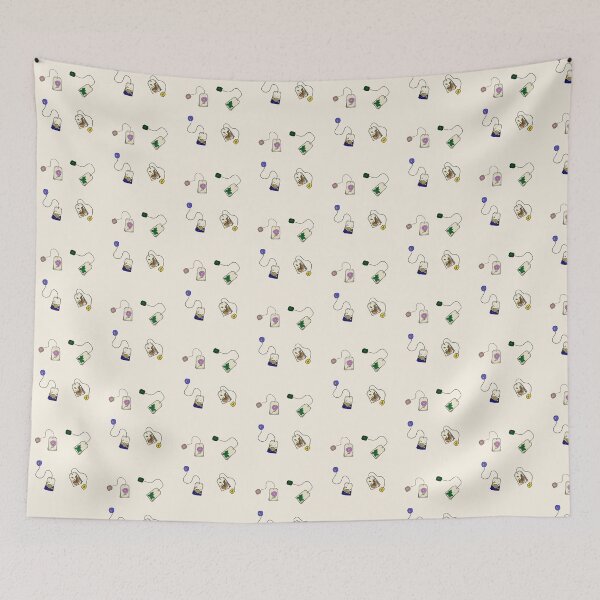 Item preview, Whimsical Teabag Pattern – Minimalist Hand-Drawn Tea designed and sold by MySciPic.