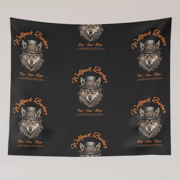 Item preview, Wolfpack Barbers Steampunk Style Merch Logo designed and sold by 67prints.