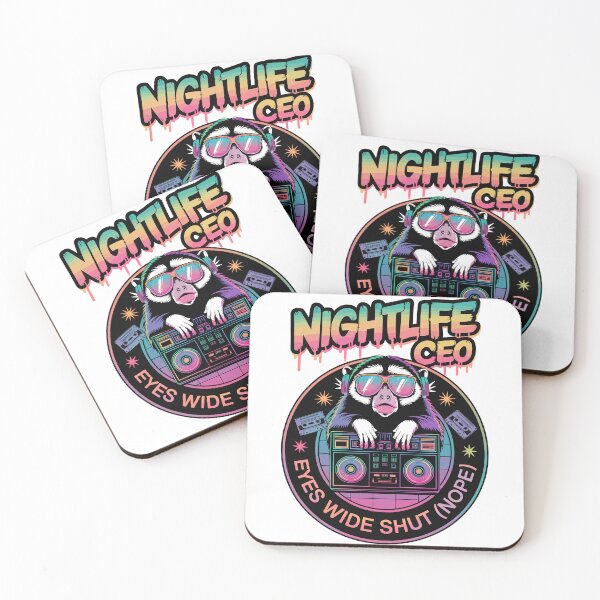 Item preview, Retro Tarsier DJ Nightlife CEO – Neon Party Vibes designed and sold by WildlifeInc.