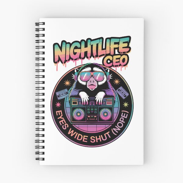 Item preview, Retro Tarsier DJ Nightlife CEO – Neon Party Vibes designed and sold by WildlifeInc.