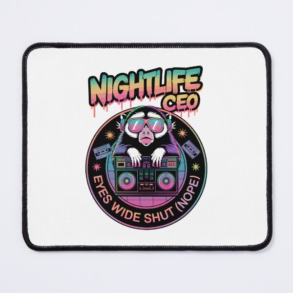 Item preview, Retro Tarsier DJ Nightlife CEO – Neon Party Vibes designed and sold by WildlifeInc.