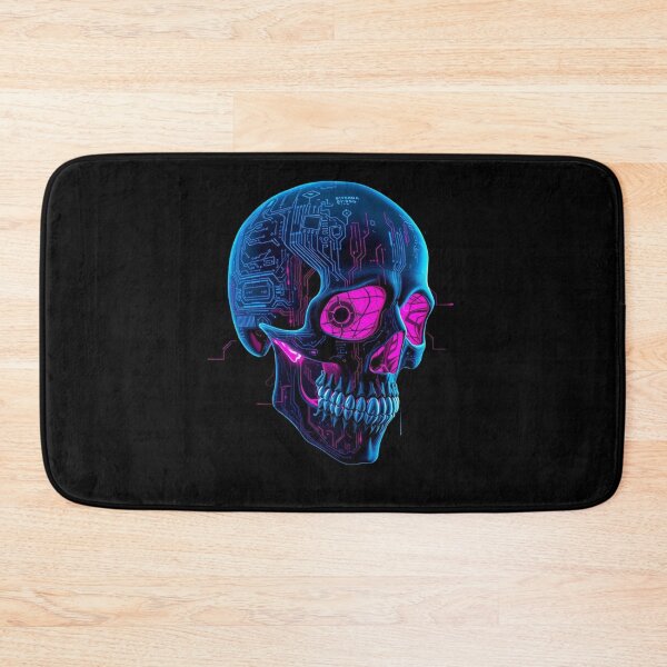 Item preview, "Cyberpunk skull with neon circuit patterns, designed and sold by Inspiretouplift.