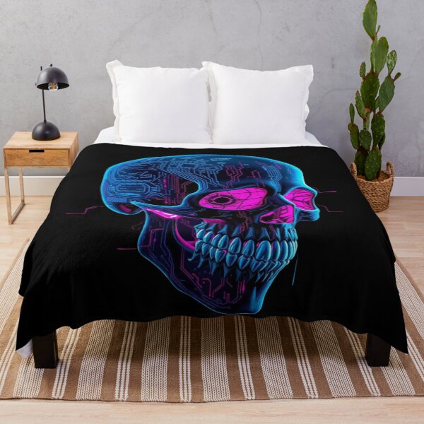 Item preview, "Cyberpunk skull with neon circuit patterns, designed and sold by Inspiretouplift.