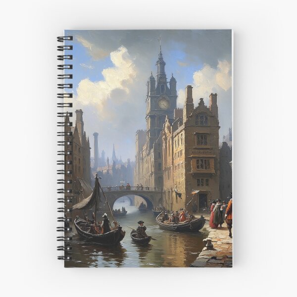 Item preview, Medieval city streets painting art designed and sold by Vintage Designs +.