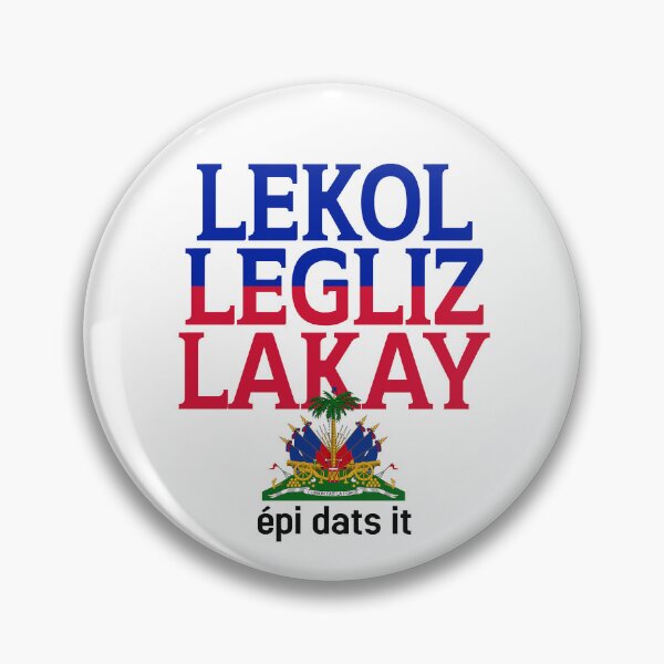 Item preview, Haitian Lekol Legliz Lakay Haiti Flag Creole Sayings designed and sold by Colorfulman.