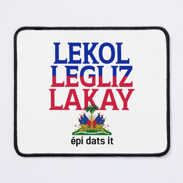 Item preview, Haitian Lekol Legliz Lakay Haiti Flag Creole Sayings designed and sold by Colorfulman.
