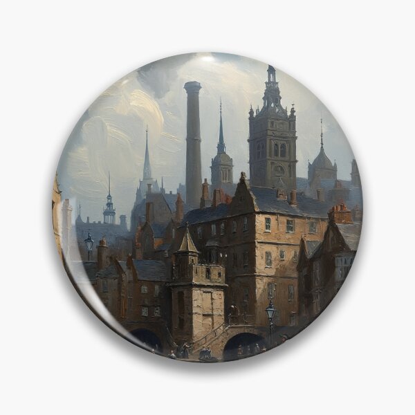 Item preview,  Medieval city streets painting art designed and sold by Vintage Designs +.