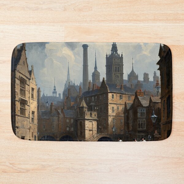 Item preview,  Medieval city streets painting art designed and sold by Vintage Designs +.