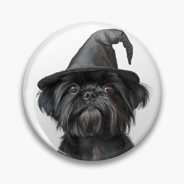 Item preview, Affenpinscher Dog Wearing Halloween Witch Hat designed and sold by LazyOwlStore.