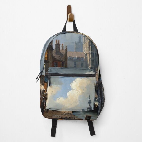 Item preview, Medieval city streets painting art designed and sold by Vintage Designs +.
