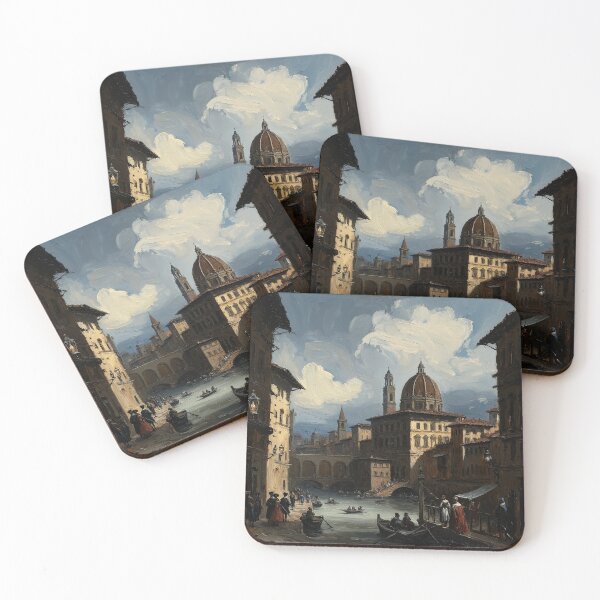 Item preview,  Medieval Russian city streets painting art designed and sold by Vintage Designs +.