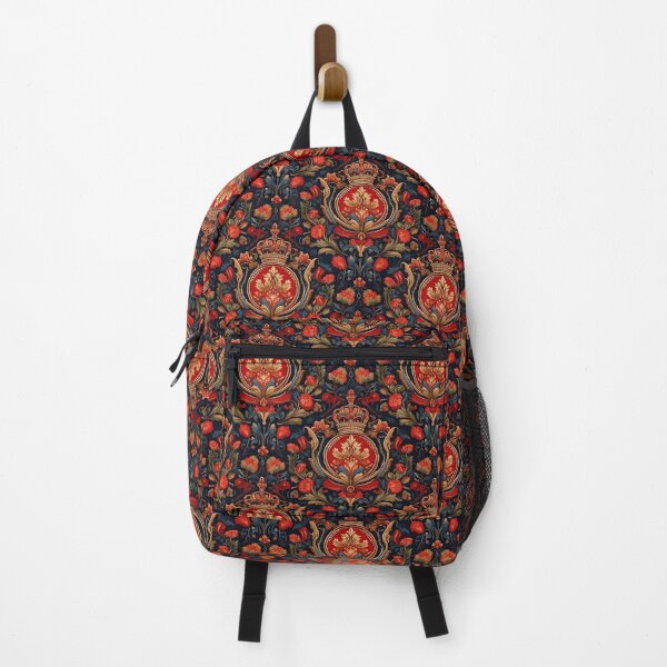 Item preview, Royal Crest floral motif in embroidered style designed and sold by Designbes.