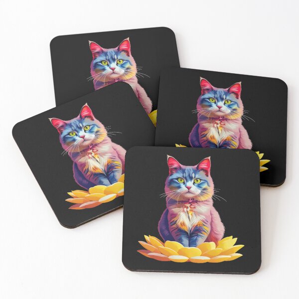 Item preview, Lotus Feline Zen – Vibrant Cat Yoga Artwork designed and sold by Rebel-Athlete.