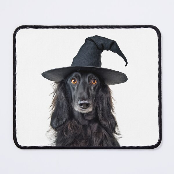 Item preview, Afghan Hound Dog Wearing Halloween Witch Hat designed and sold by LazyOwlStore.