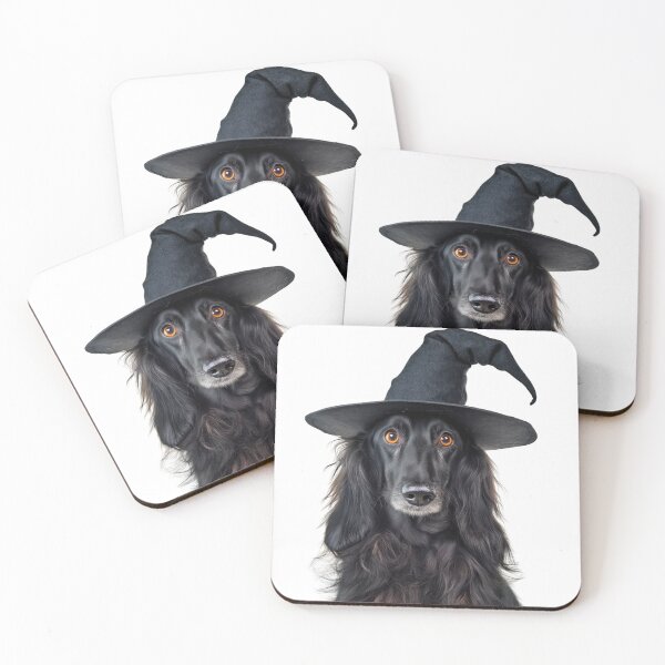 Item preview, Afghan Hound Dog Wearing Halloween Witch Hat designed and sold by LazyOwlStore.