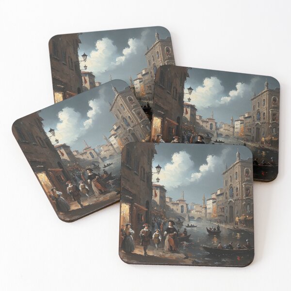 Item preview, Medieval Russian city streets painting art designed and sold by Vintage Designs +.