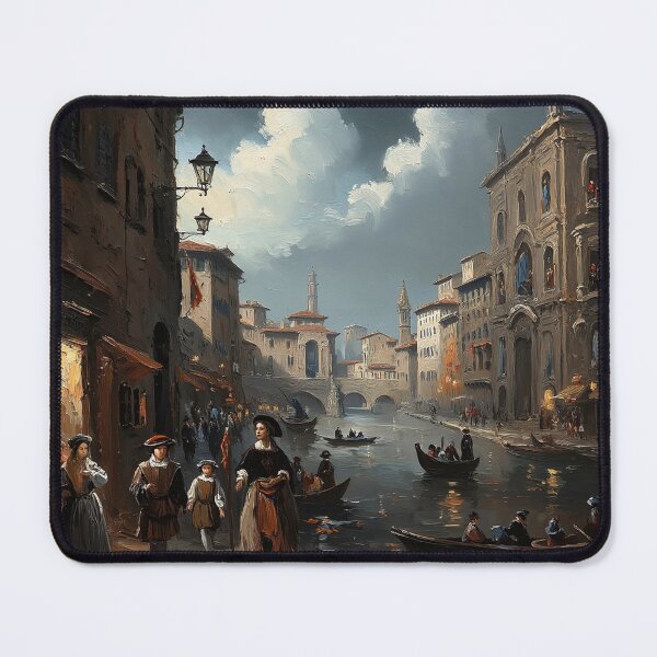 Item preview, Medieval Russian city streets painting art designed and sold by Vintage Designs +.