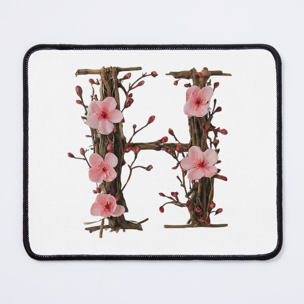 Item preview, Stunning Floral Letter H Art with Pink Cherry Blossoms - Perfect for Spring Decor designed and sold by Psycho-Crazy.