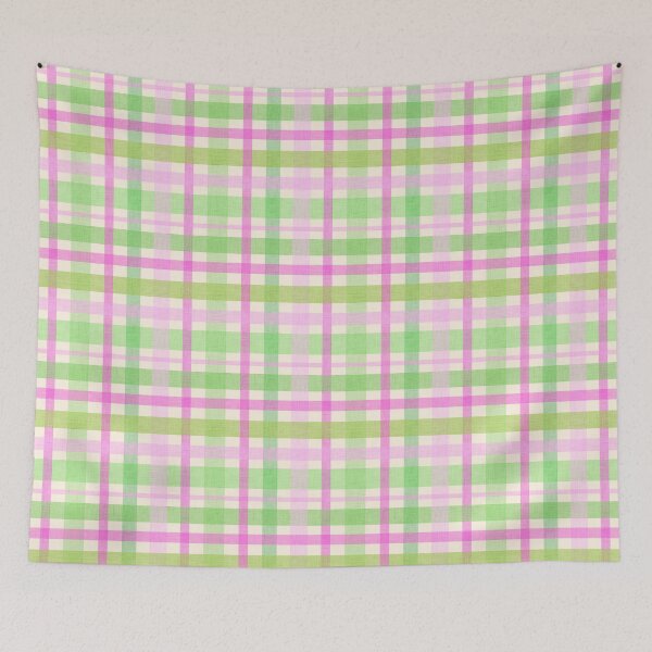 Item preview, Linen Textured Plaid - Pink And Green designed and sold by QuestingPixel.