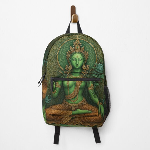 Artikelvorschau, Grünes und goldenes Heiliges Tara Mandala entworfen und verkauft von GuyBlank.