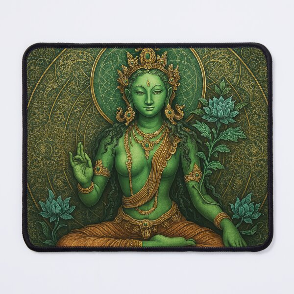 Item preview, Green and Gold Sacred Tara Mandala designed and sold by GuyBlank.