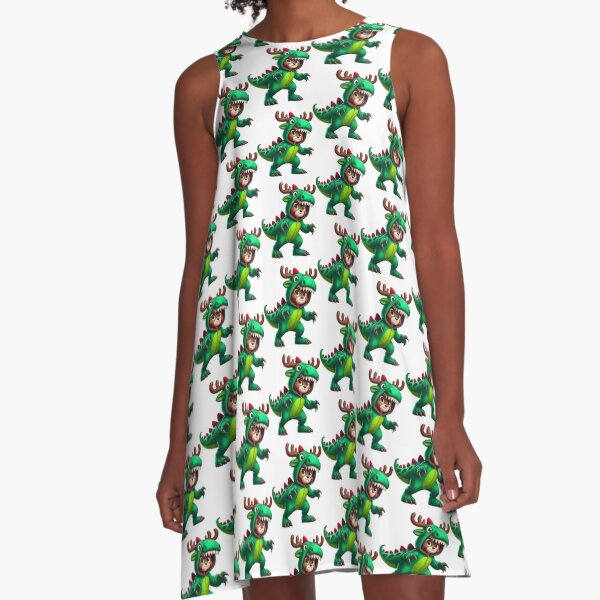 Item preview, Reindeer Wearing Dinosaur Costume Halloween Cosplay T-Rex designed and sold by Artistoos.