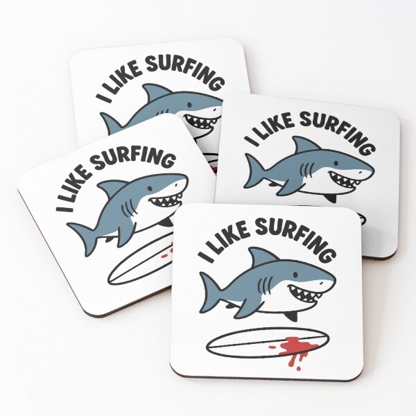 Item preview, I like surfing - funny shark joke designed and sold by TheHellSong.
