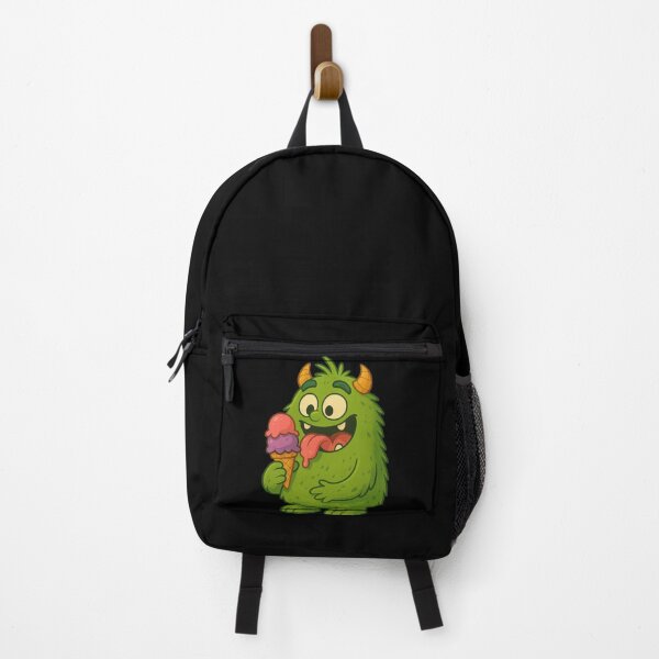 Item preview, funny green monster eating ice cream designed and sold by SilentStyle.