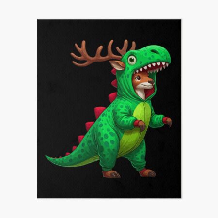 Item preview, Reindeer Wearing Dinosaur Costume Halloween Cosplay T-Rex designed and sold by Artistoos.