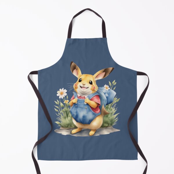Item preview, Happy Pika in Overalls – Watercolor Clipart for Whimsical Projects designed and sold by CharmingGarden.