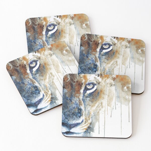 Item preview, Lioness Focus – Half Face Watercolor designed and sold by caracatita75.