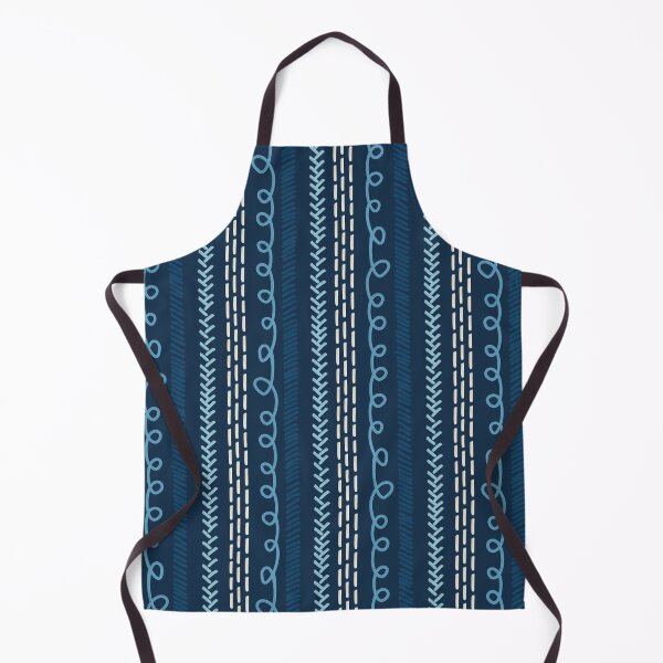 Item preview, Copy of Textured Doodle Stripes - Swirl Dash Herringbone - Shades of Blue designed and sold by GenAumonier.