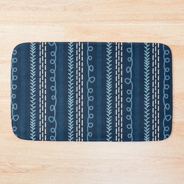 Item preview, Copy of Textured Doodle Stripes - Swirl Dash Herringbone - Shades of Blue designed and sold by GenAumonier.