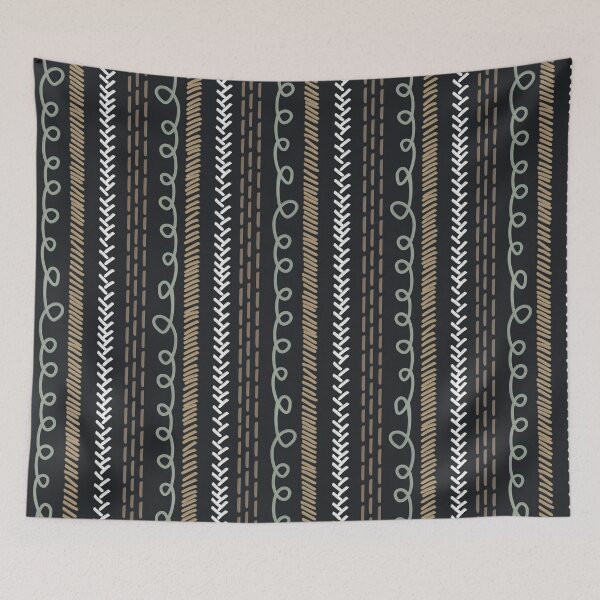 Item preview, Copy of Textured Doodle Stripes - Swirl Dash Herringbone - Dark Earth designed and sold by GenAumonier.