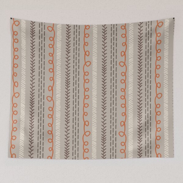 Item preview, Copy of Textured Doodle Stripes - Swirl Dash Herringbone - Red Earth designed and sold by GenAumonier.
