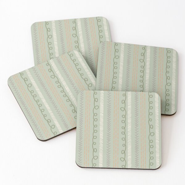 Item preview, Copy of Textured Doodle Stripes - Swirl Dash Herringbone  - Soft Sage Green designed and sold by GenAumonier.